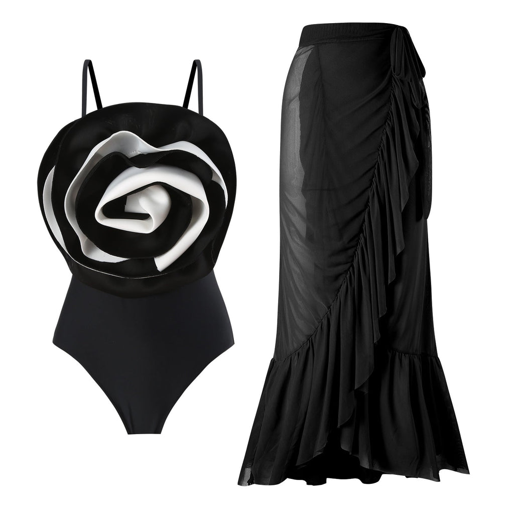 Covered Belly Backless Sexy Spring Swimsuit Women Slim Beach Dress