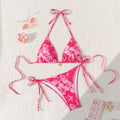 Bikini Triangle Cup Printed Sexy Bikini Split Swimsuit Swimwear Women