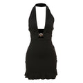 Spring Summer Women Clothing Sexy Halter Deep V Plunge neck Slim Slimming Sheath Dress Women