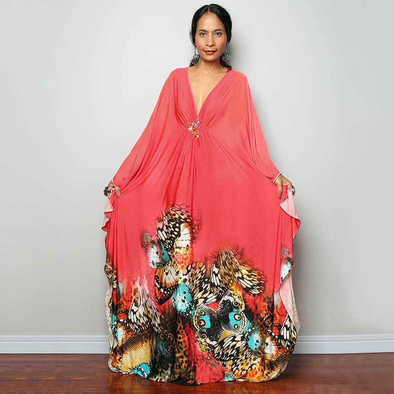 Beach Dress Loose Seaside Vacation Sun Protection Robe Beach Cover Up Swimsuit Outwear Women