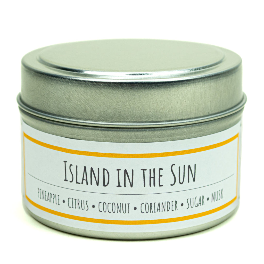 Island in the Sun scented 3 oz. soy candle in travel tin - FKA Pineapple Cilantro