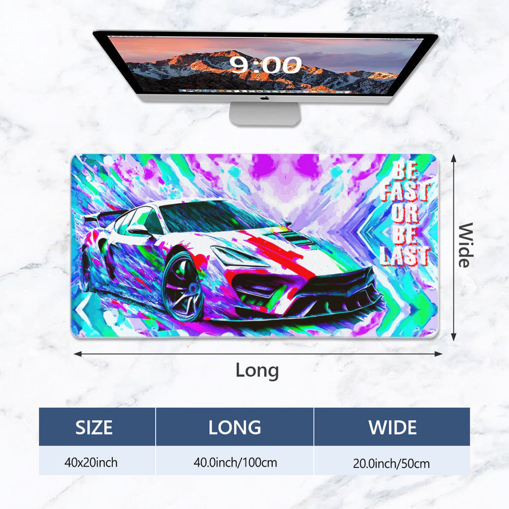 Be Fast Or Be Last Sports Car 40" x 20" Mousepad Desk Mat