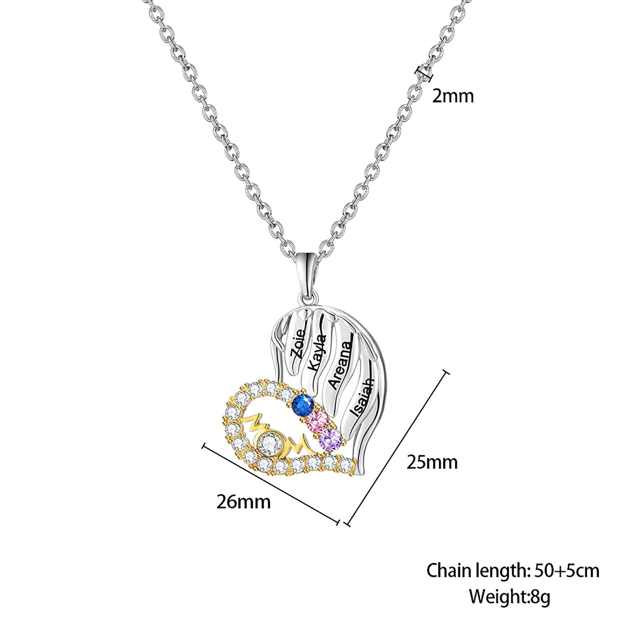 Customized Name Heart Shaped Semi Diamond Necklace Necklace Temperament Clavicle Chain
