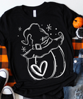 Cute pumpkin with witch hat