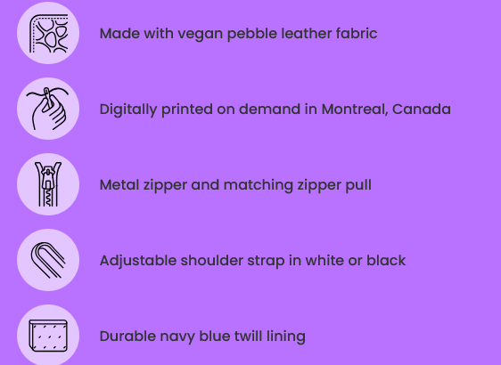 Crystal Purple Butterfly Vegan Leather Crossbody Bag
