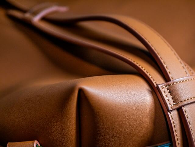 Red and Gold Pattern Vegan Leather Backpack