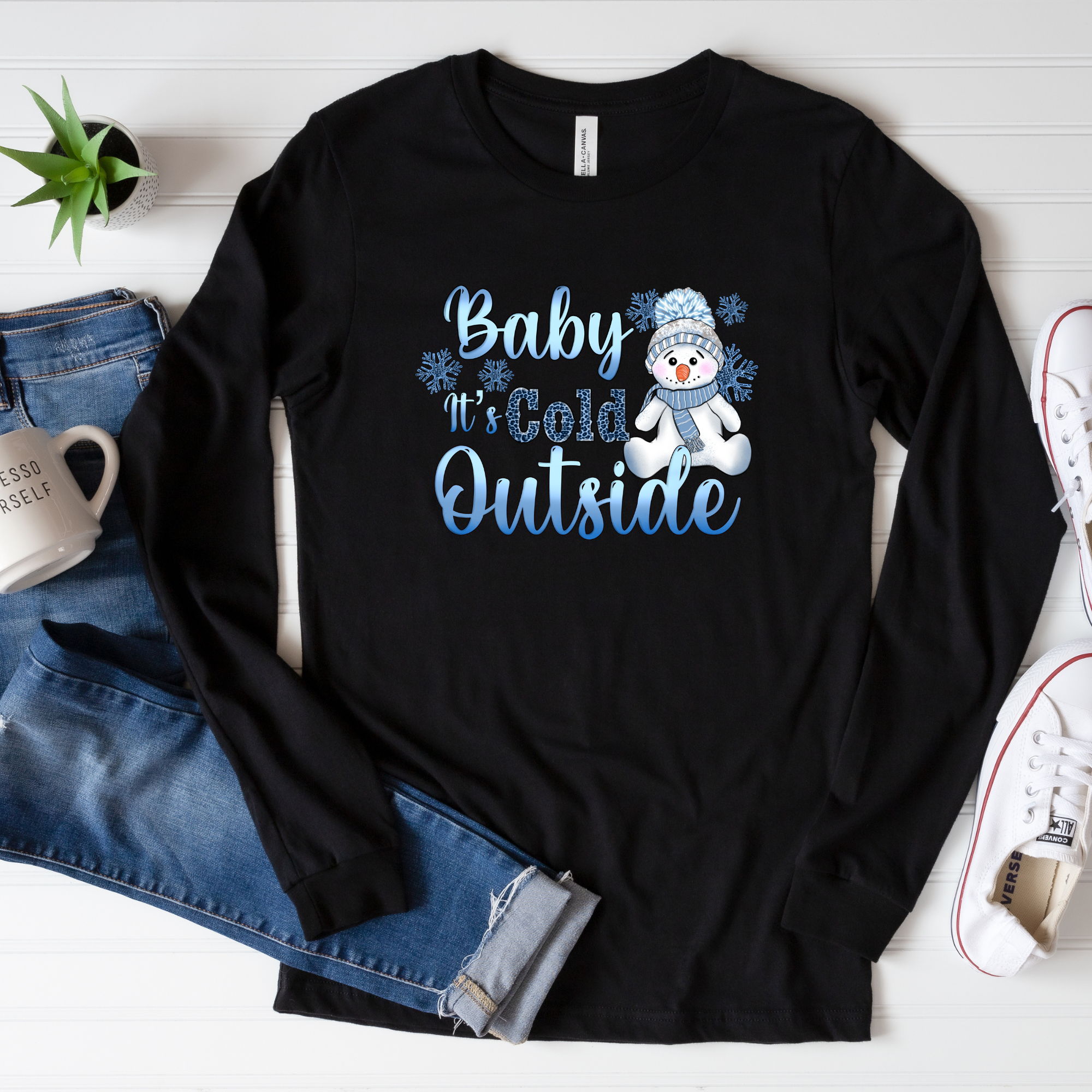 Baby It's Cold Outside with Blue Snowman