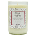 Knock on Wood scented 12 oz. soy candle in upcycled wine bottle - FKA Teakwood & Cardamom
