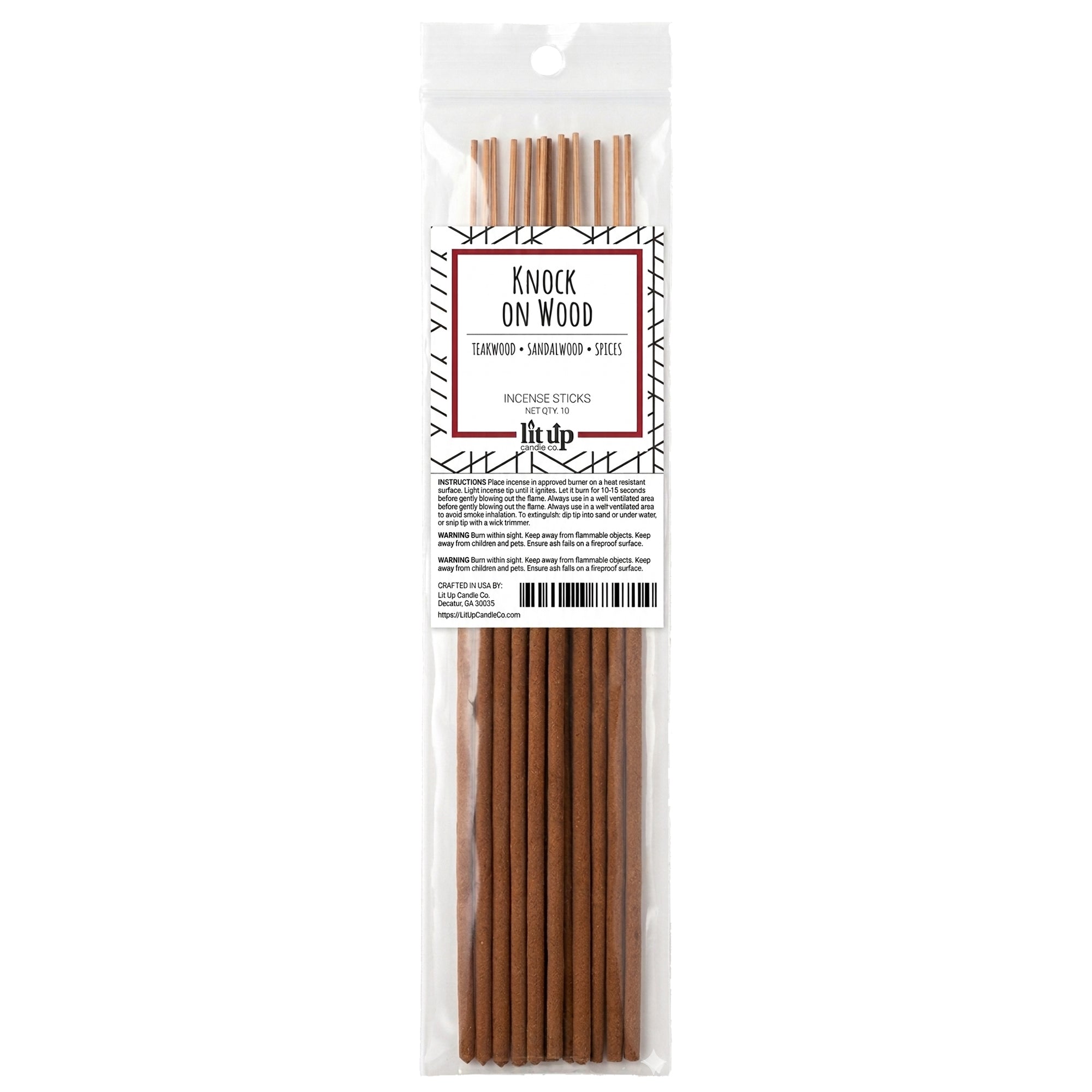 Knock on Wood scented hand-dipped incense sticks