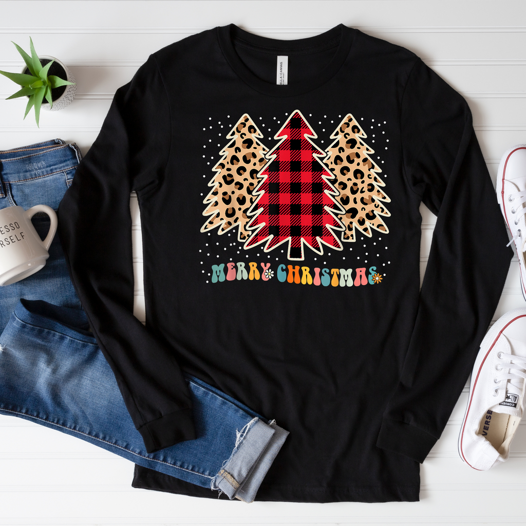 Merry Christmas Trees graphic tee