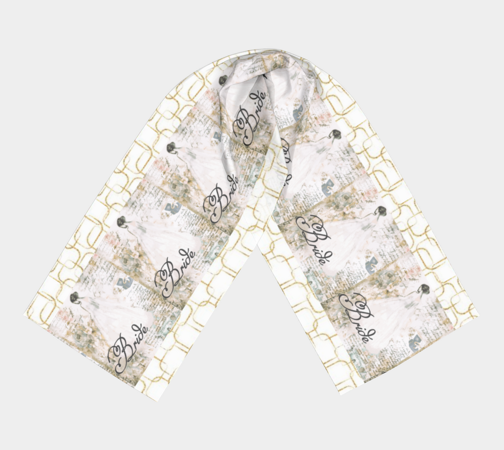 Golden Antique Elegant Bride Long Scarf