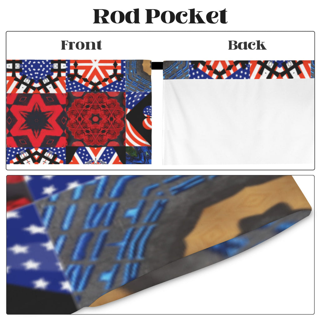 4th of July Pattern Window Curtain 52"x63" (2-Piece)(Made in USA)
