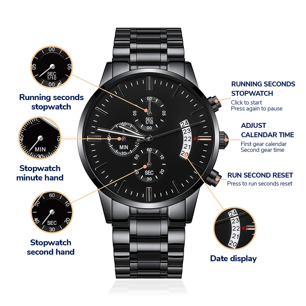 Congrats Engraved Black Watch Graduation Gift