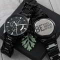 Be Kind Brave Bold Inspirational Engraved Black Chronograph Watch