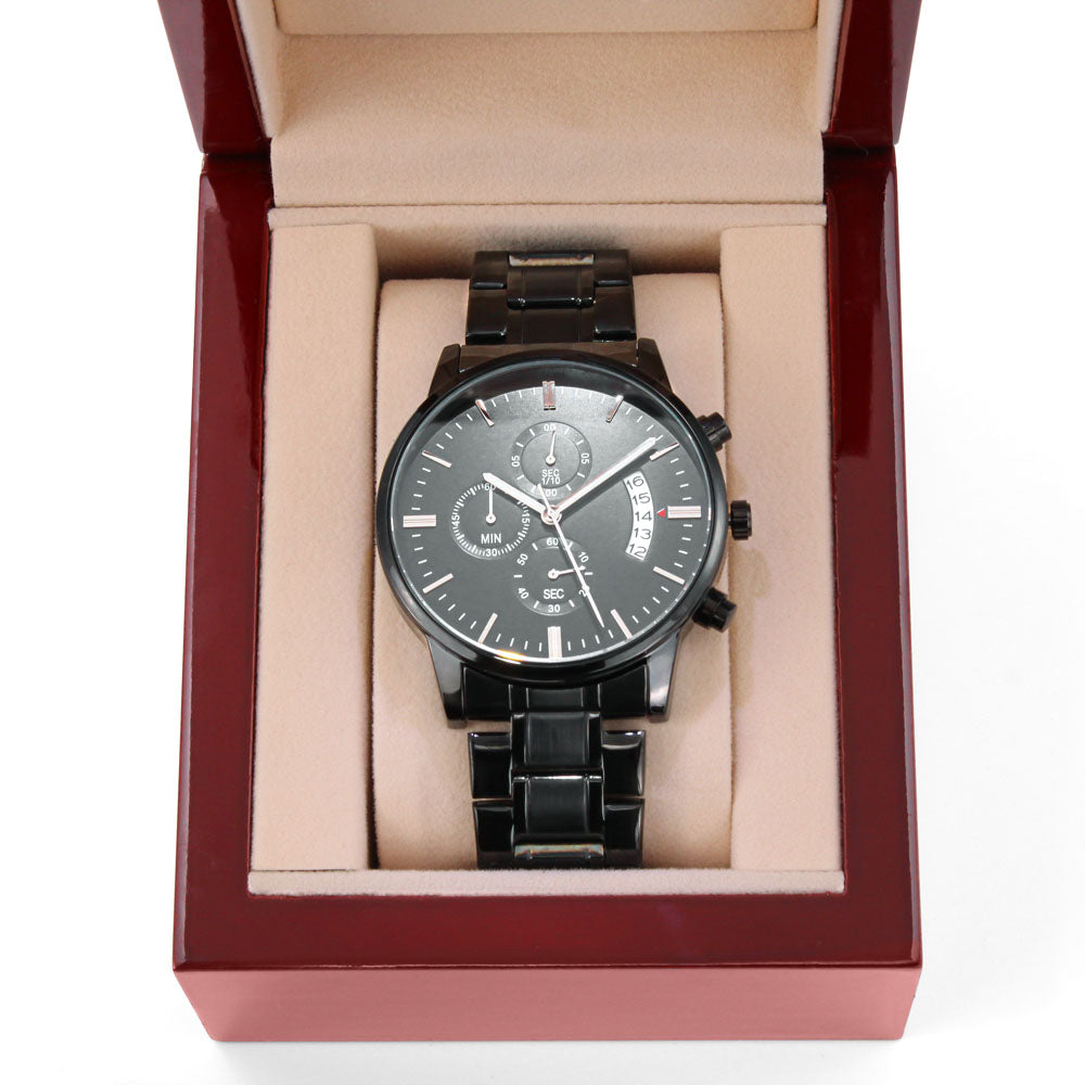 Congrats Engraved Black Watch Graduation Gift