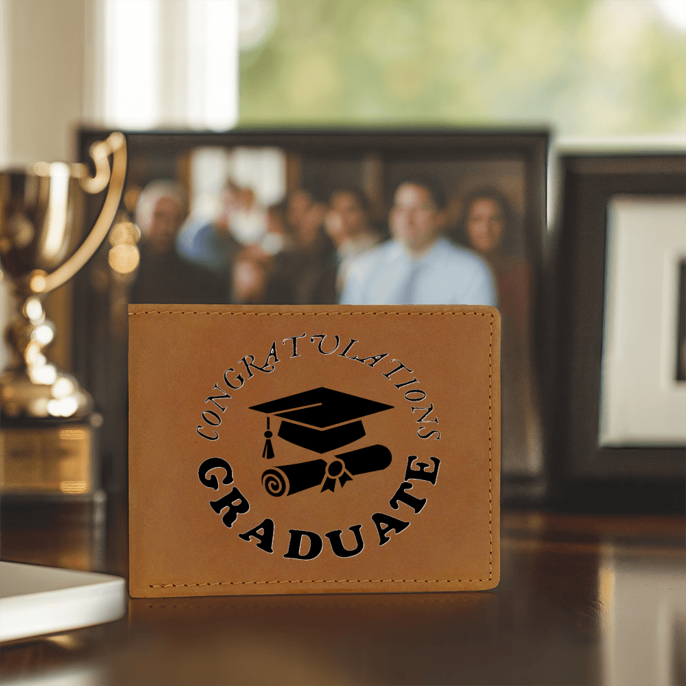Congratulations Graduate Graphic Leather Wallet