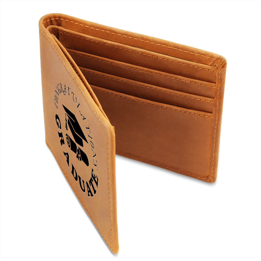 Congratulations Graduate Graphic Leather Wallet