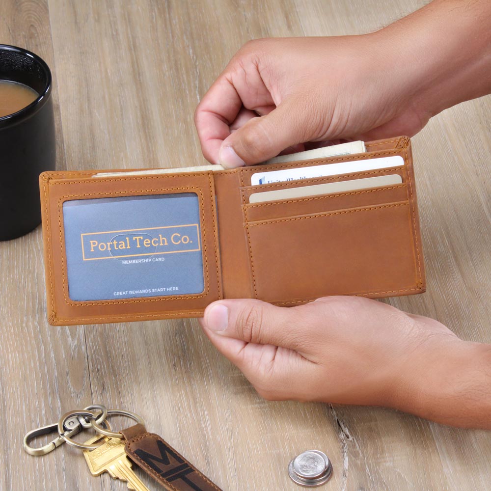 #1 Dad Golden Seal Design Graphic Leather Wallet