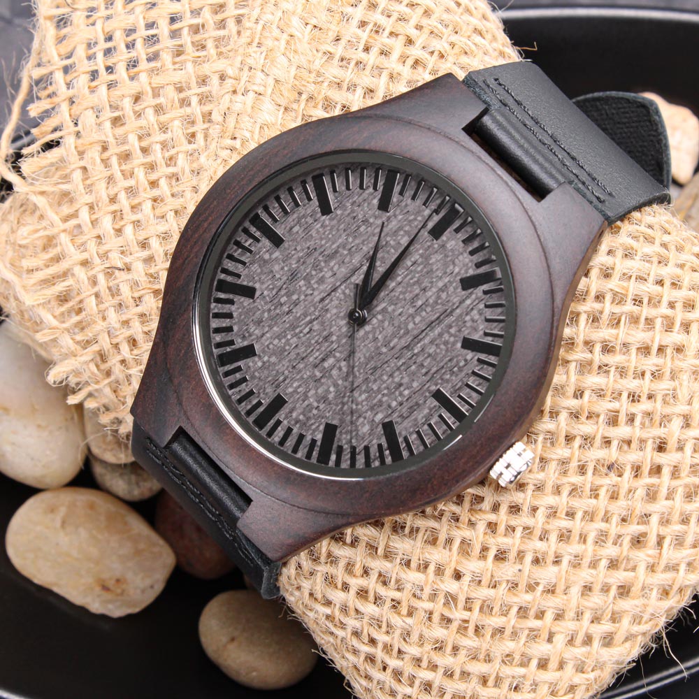 Trophy Husband Funny Engraved Wooden Watch