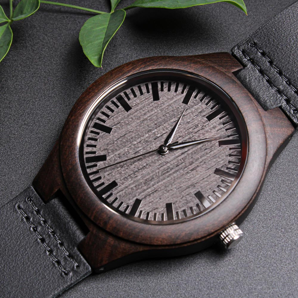 Joy Comes in the Morning Faith Based Engraved Wooden Watch