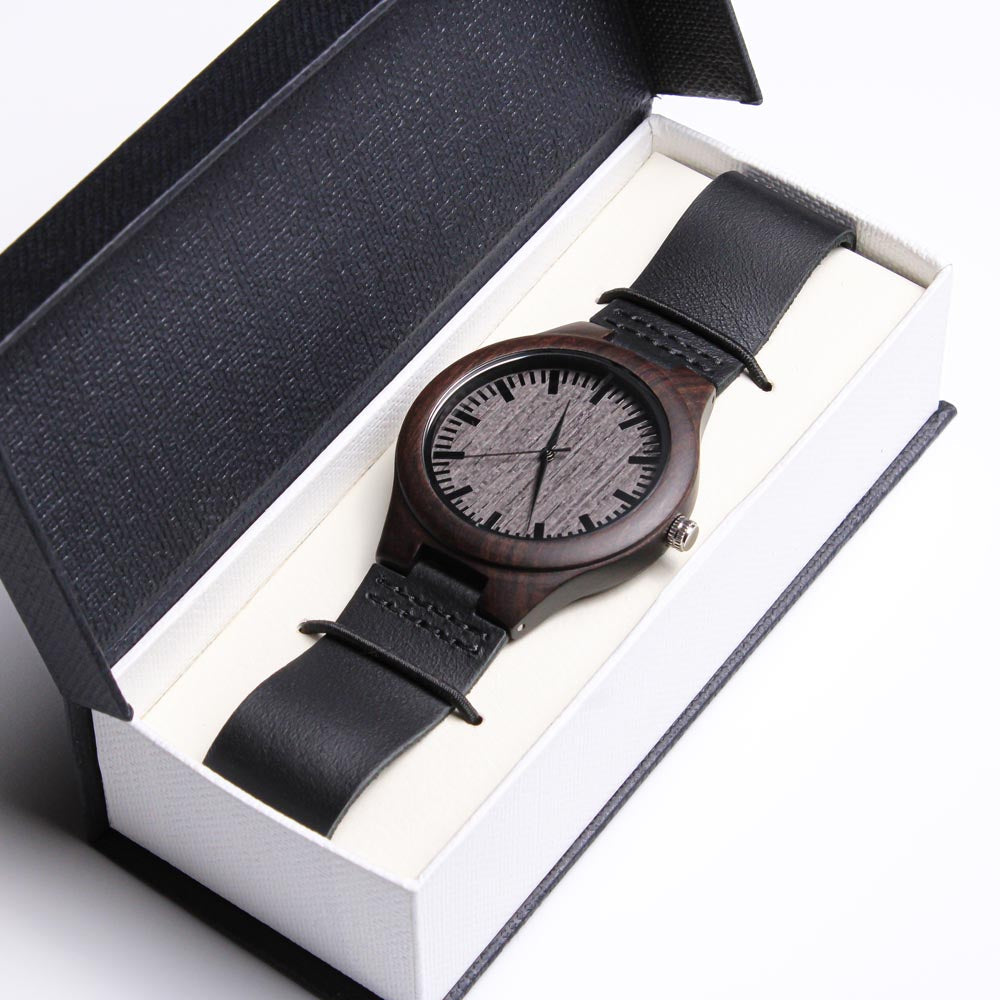 #1 Dad Happy Father's Day Engraved Wooden Watch