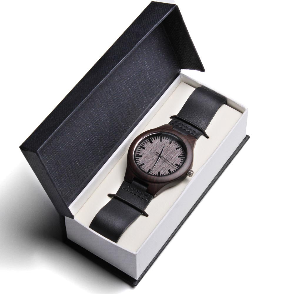 Aim Higher Dream Bigger Encouraging Words Engraved Wooden Watch