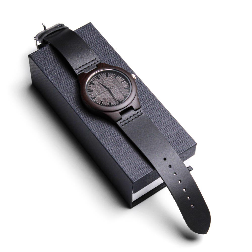 Adventure Awaits Graduation Engraved Wooden Luxury Watch