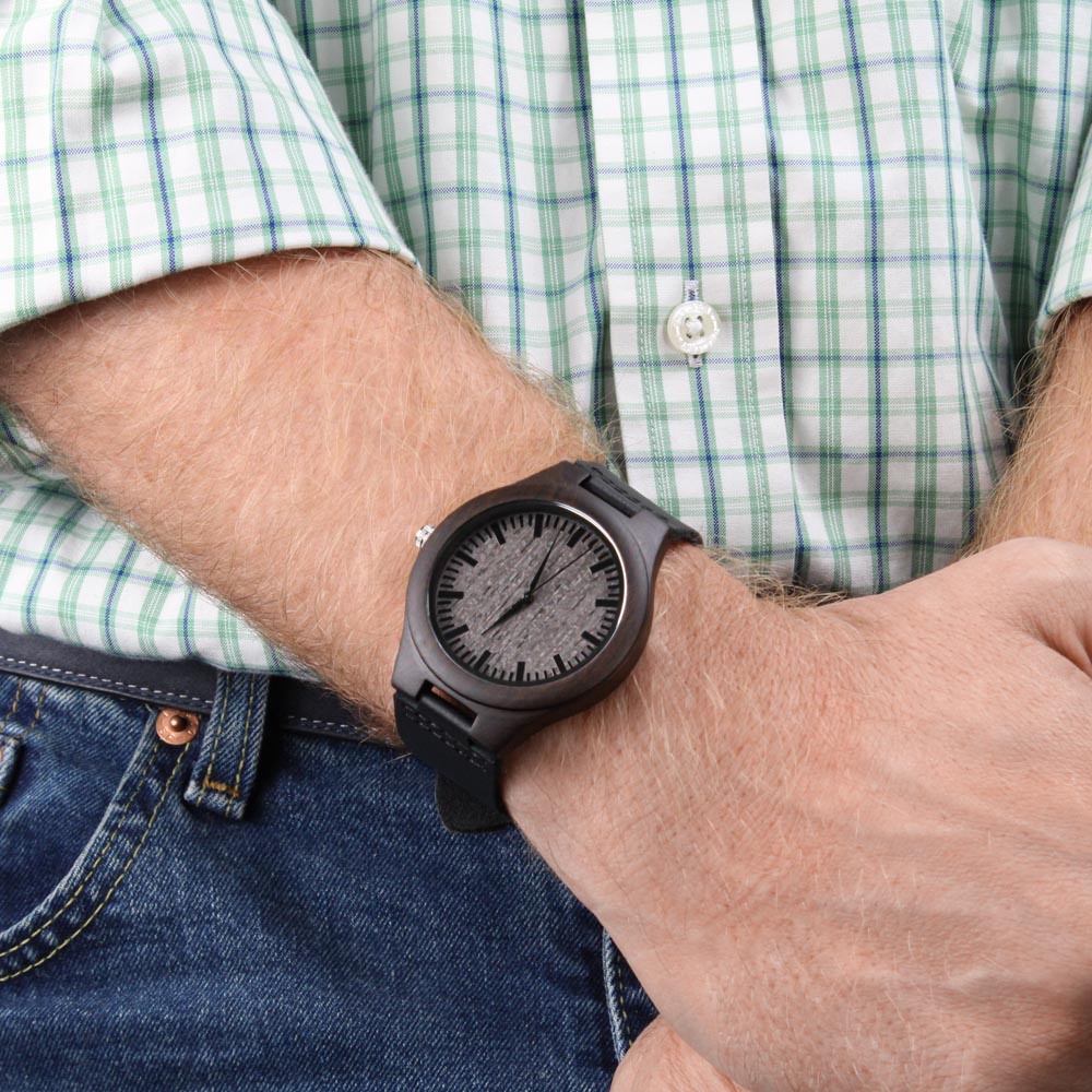 Best Dad Ever Engraved Wooden Watch