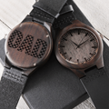 Checkered Dad Happy Father's Day Engraved Wooden Watch