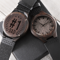 #1 Dad Happy Father's Day Engraved Wooden Watch