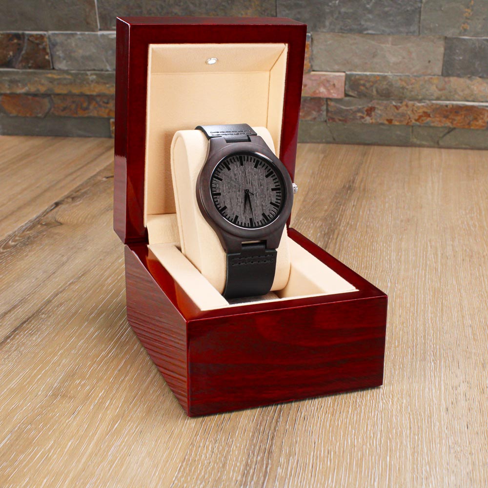 Adventure Awaits Graduation Engraved Wooden Luxury Watch