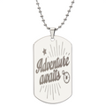 Adventure Awaits Engraved Inspirational Dog Tags Necklace