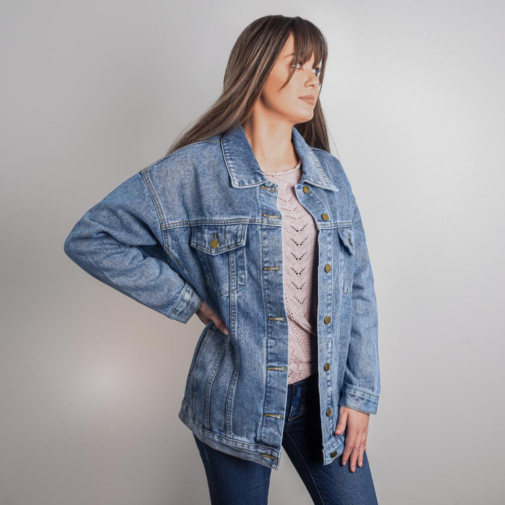 Believe Dream Reminder Oversized Women's DTG Denim Jacket