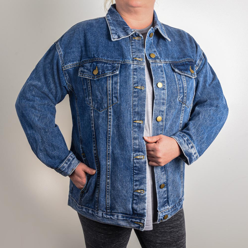 Just a Small Town Girl Oversized Women's DTG Denim Jacket