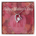 Happy Mother's Day Mom Red Roses with Forever Love Necklace