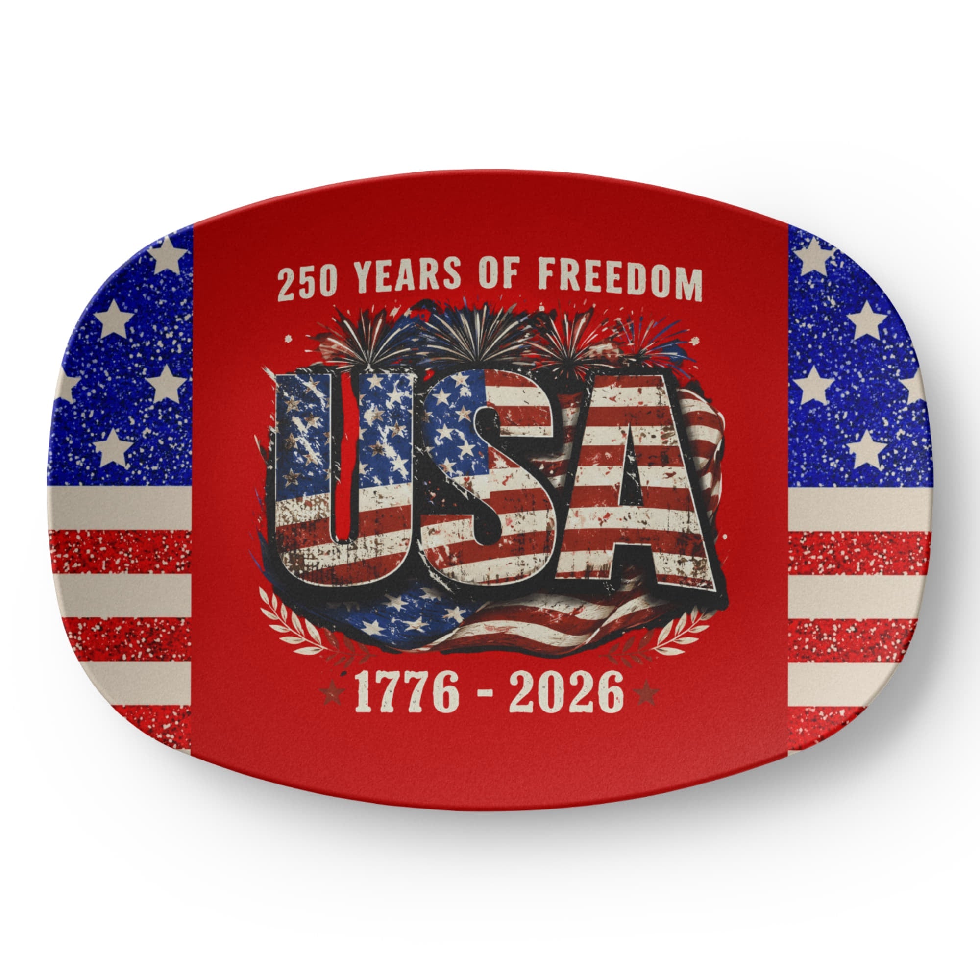 250 Years of Freedom United States 10" x 14" Oval Serving Platter