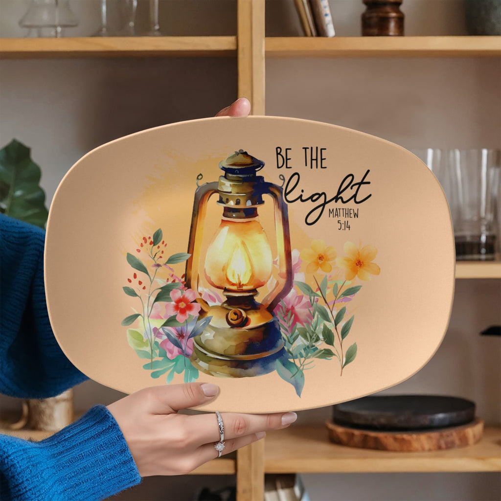 Be the Light Faith Based 10" x 14" Oval Serving Platter