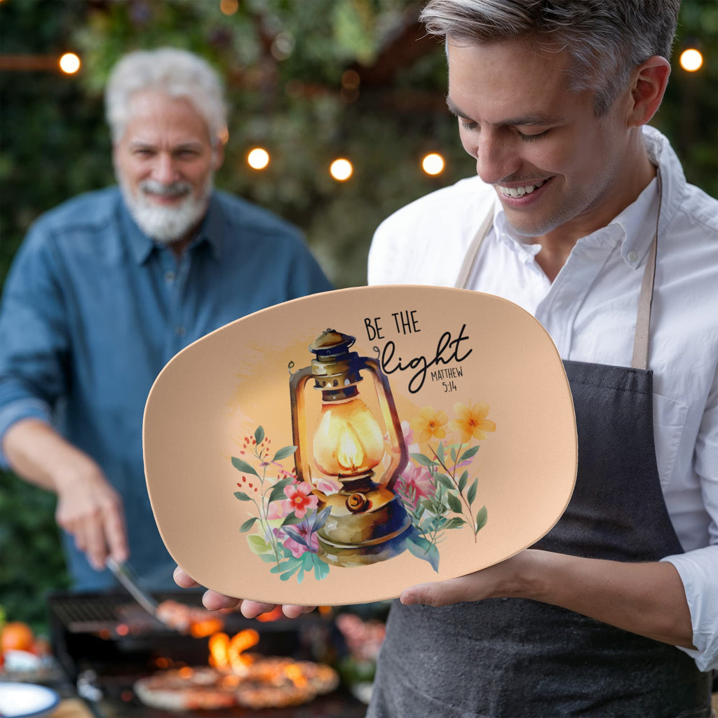 Be the Light Faith Based 10" x 14" Oval Serving Platter