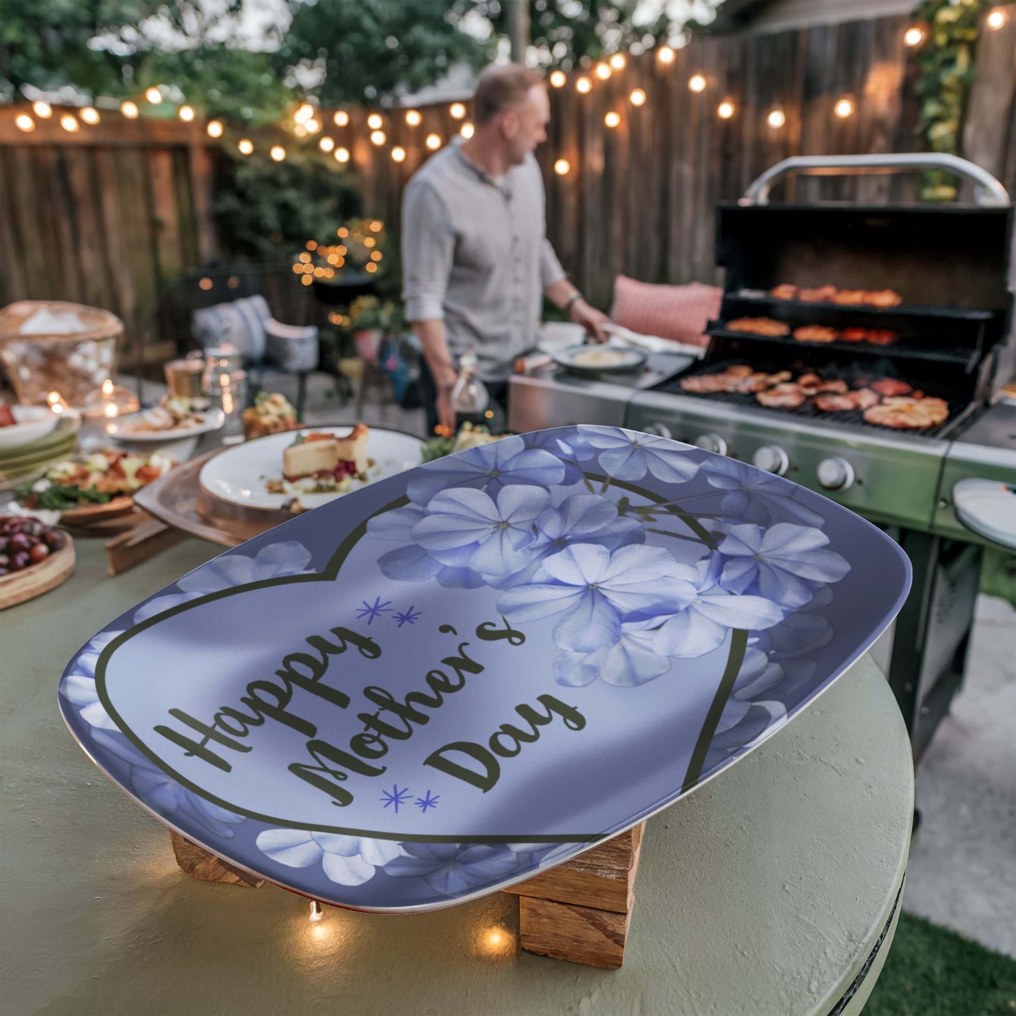 Lavender Happy Mother's Day 10" x 14" Oval Serving Platter