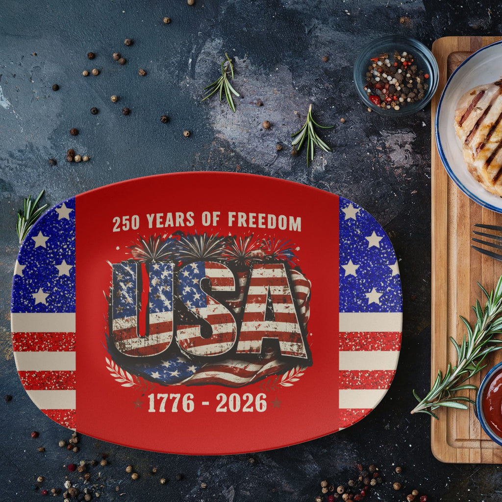 250 Years of Freedom United States 10" x 14" Oval Serving Platter