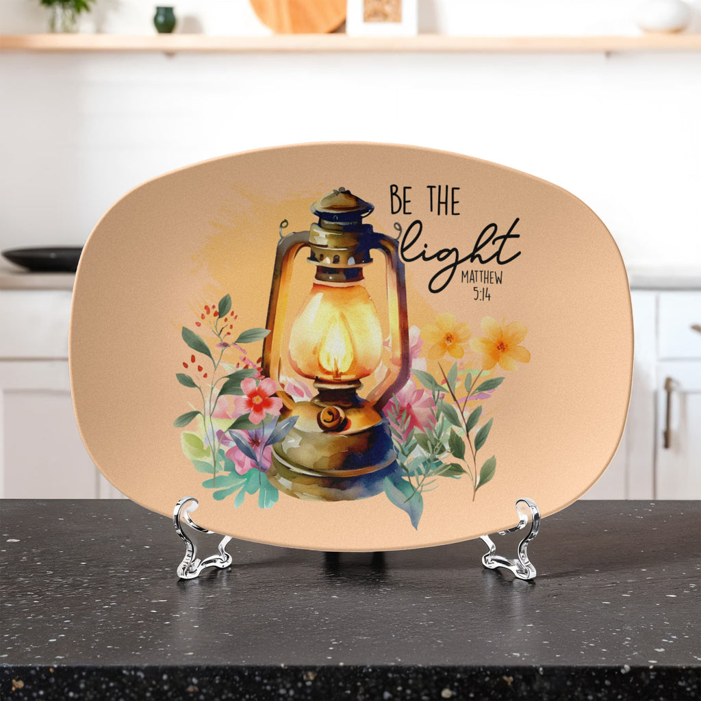Be the Light Faith Based 10" x 14" Oval Serving Platter