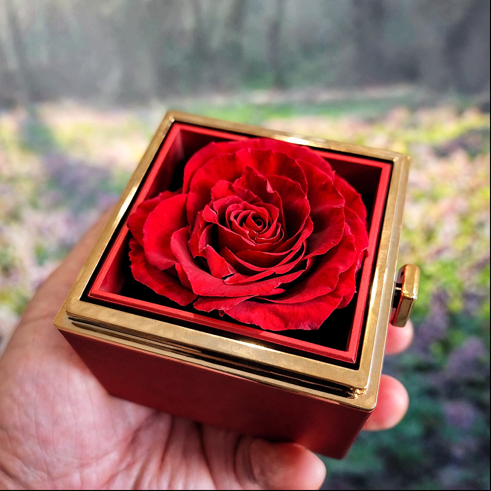 Have a Happy Mother's Day with Love Knot Necklace and Preserved Red Rose