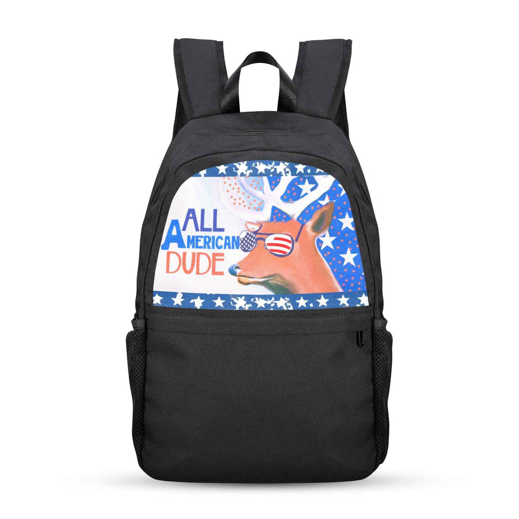 All American Dude with Deer Printed Casual Backpack | Upper Part Printing