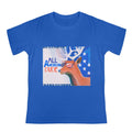 All American Dude with Deer Men's Blue Cotton T-Shirt | Ships from USA