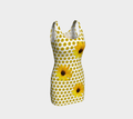 Yellow Flowers and Roses Mini Bodycon Dress