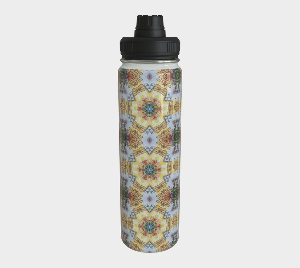 Gold Star Pattern Steel Water Bottle