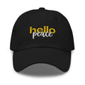 Embroidered Adjustable Baseball Cap - Hello Peace - F/b