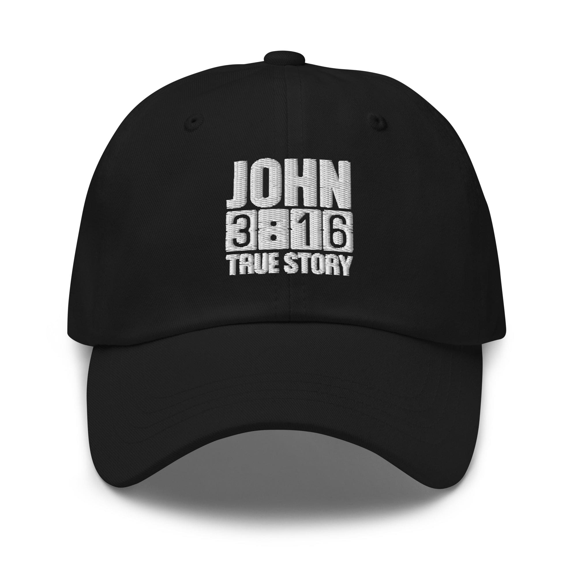 Embroidered Baseball Cap - Adjustable - John 3:16 True Story - F/b