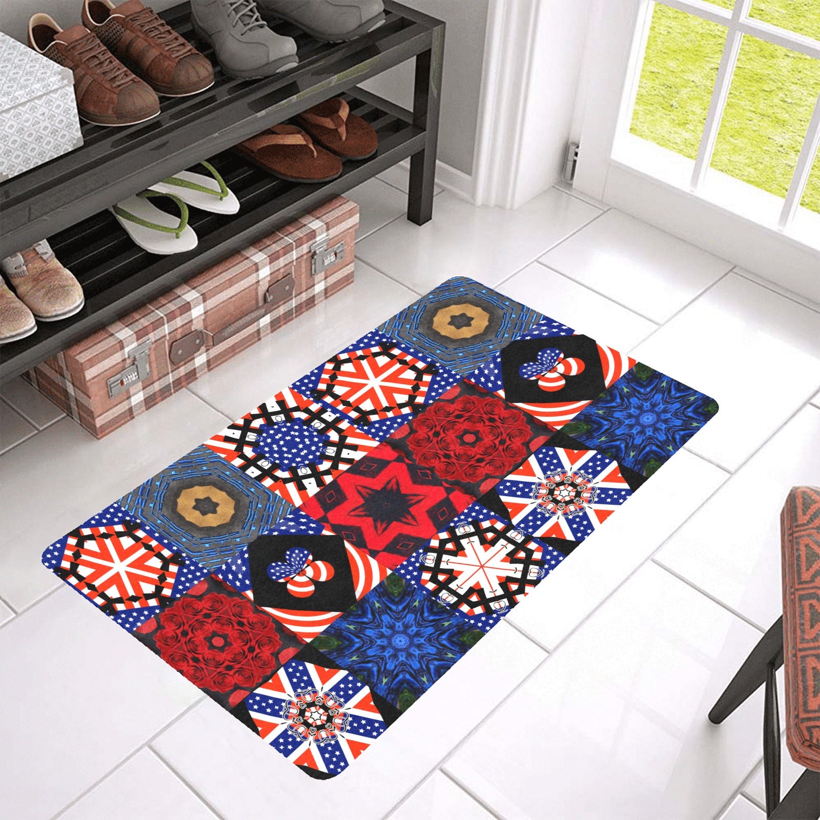 4th of July Pattern Doormat 30" x 18" (Made in USA)
