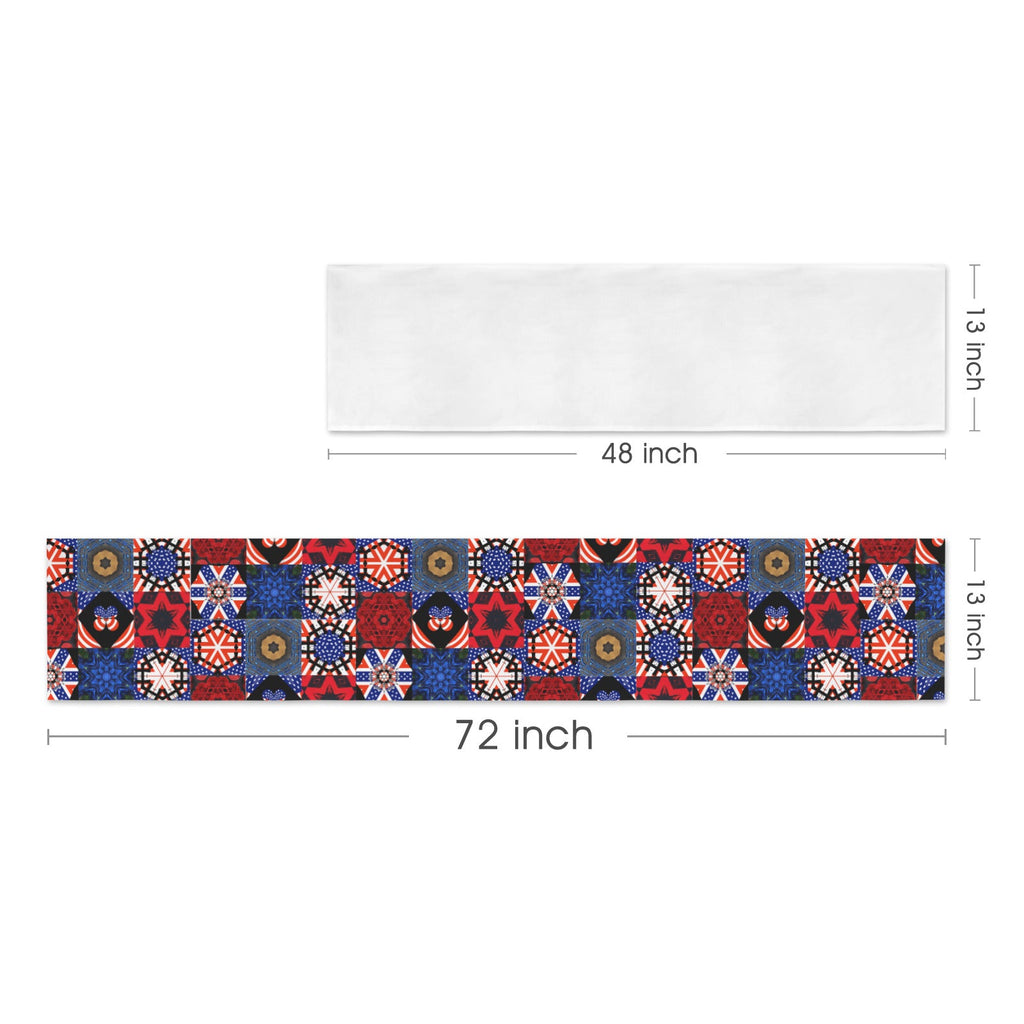 4th of July Pattern New Table Runner 72" x 13" (Made in USA)